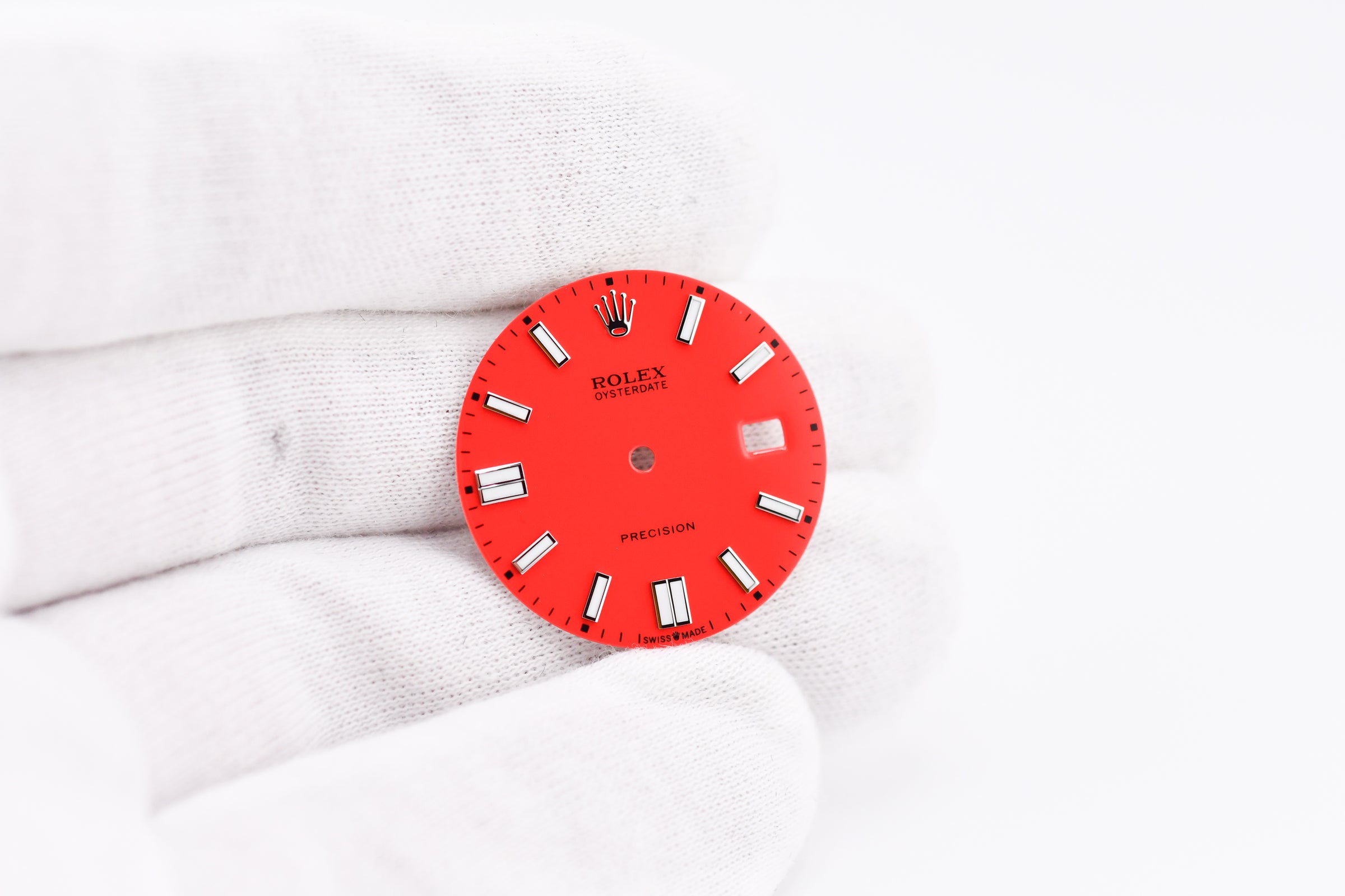 Custom Red Rolex Dial Oyster Perpetual Precision 34mm 6694