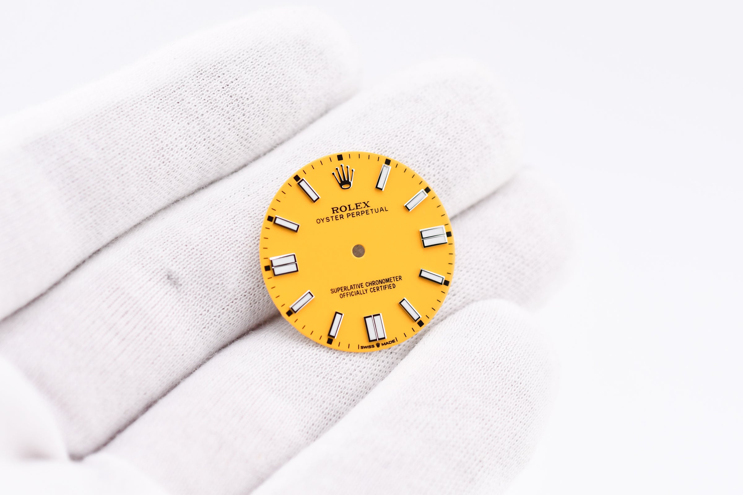 Custom Yellow Stick Rolex Dial Oyster Perpetual 34mm 14000 14200 114200 ...