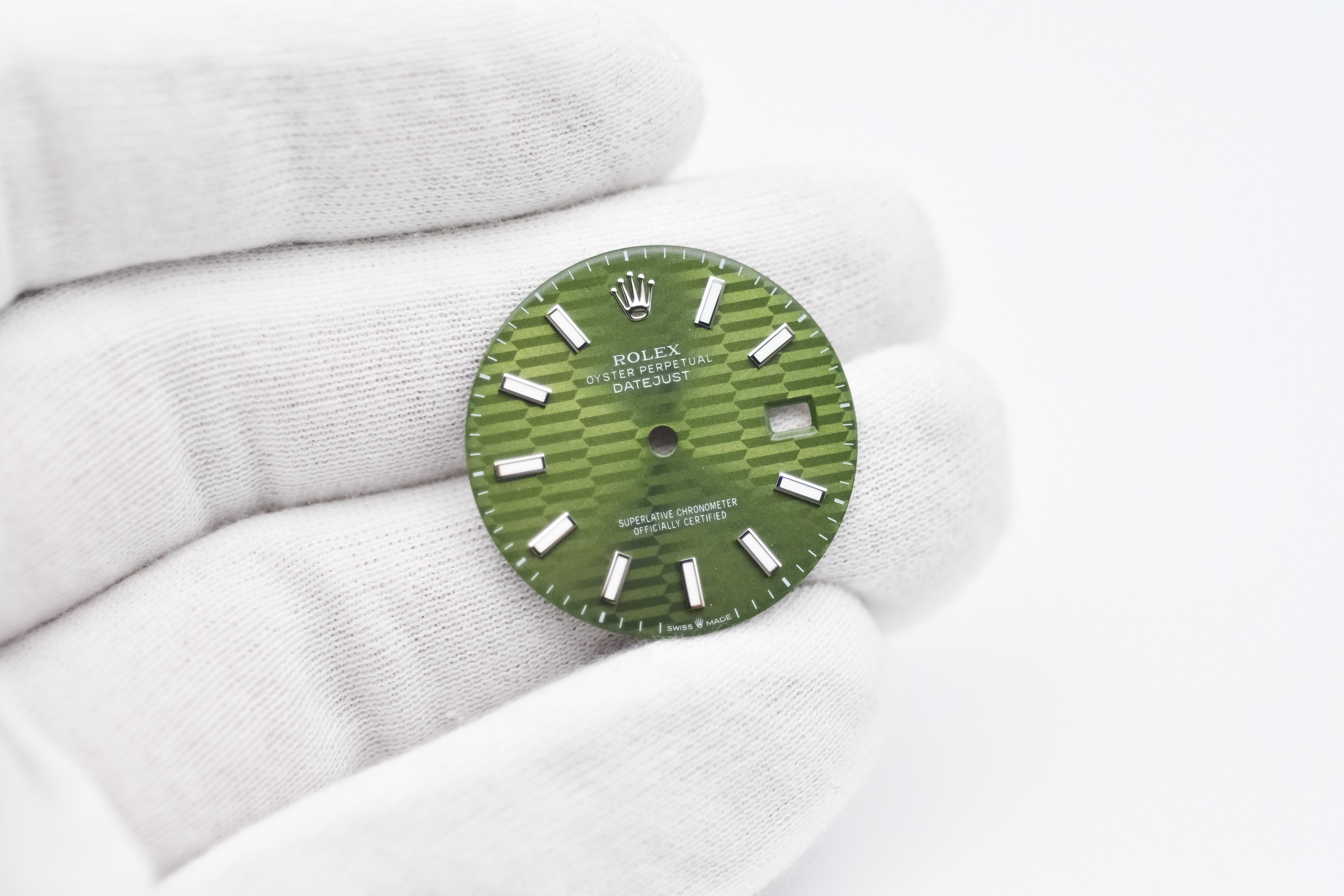 Custom Green Flute Stick Rolex Dial Datejust 36mm 16014 16030