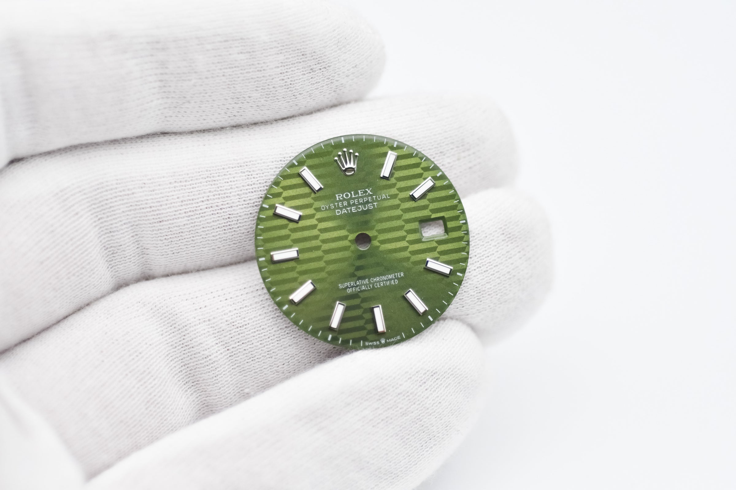 Custom Green Flute Stick Rolex Dial Datejust 36mm 16014 16030